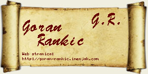 Goran Rankić vizit kartica
